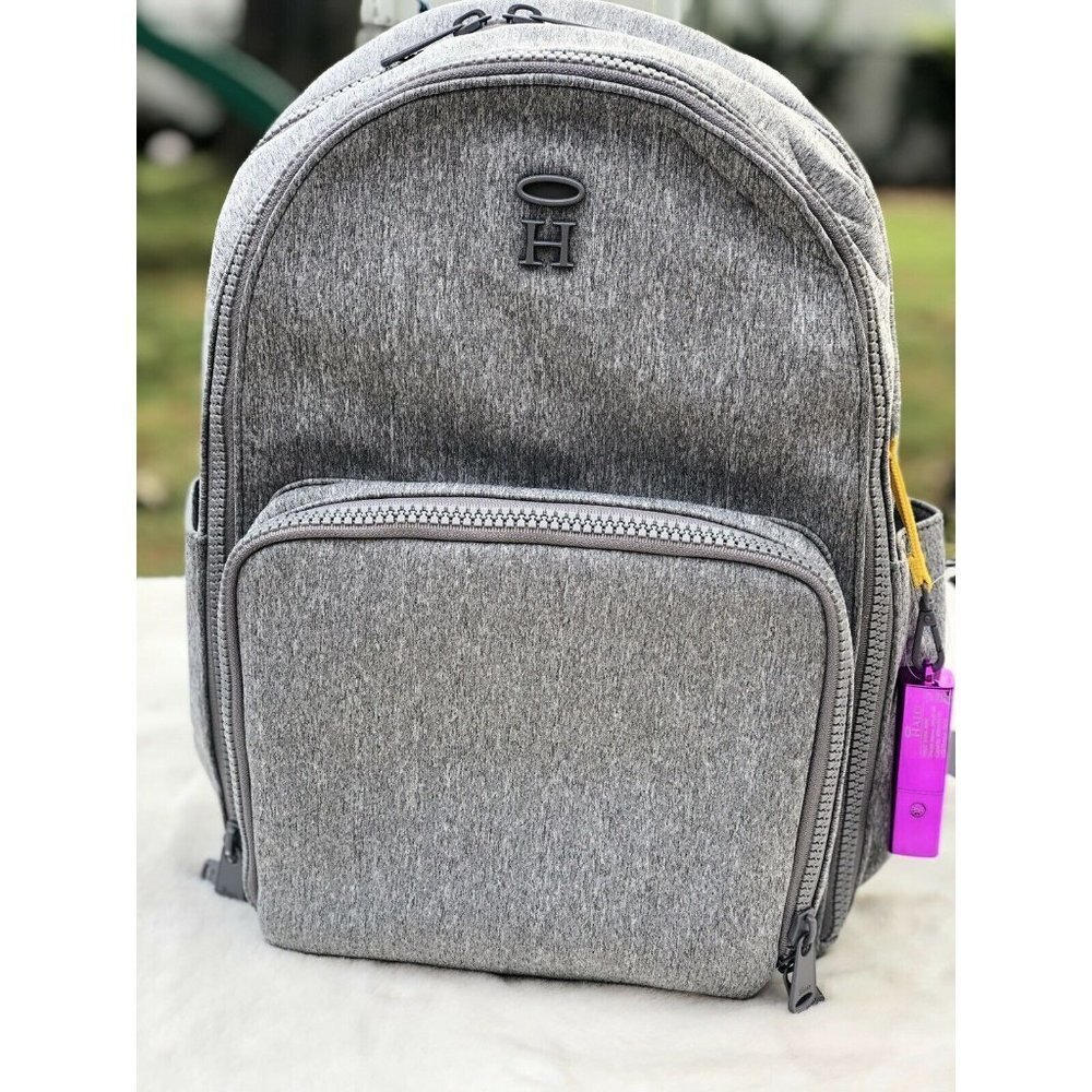 Halo Rfid Backpack With Two Phone Chargers And Flashlight Gray Backpack